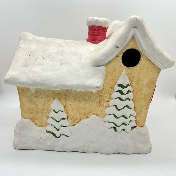 RARE Vintage Christmas Village Snowy House RB Japan Hand Painted Retro 70s MCM - Picture 8 of 16